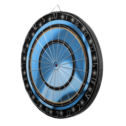 Blue Swirls Custom Dart Board Dartbord (Voorkant Rechts)
