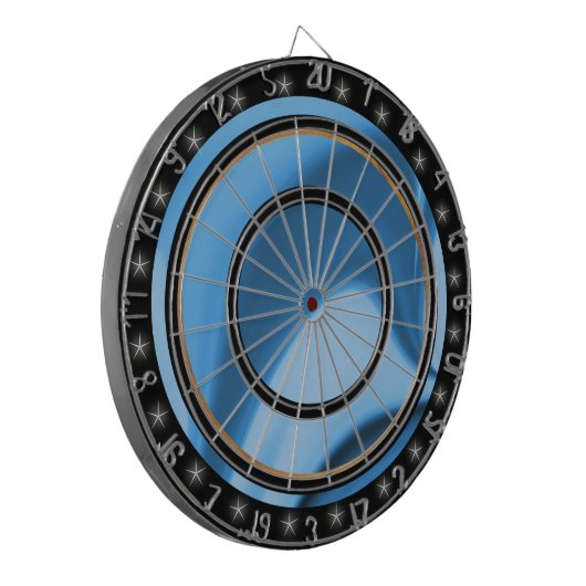 Blue Swirls Custom Dart Board Dartbord (Voorkant Links)