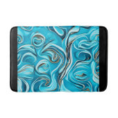 Blue Swirls Digital Abstracte Art Badmat (Voorkant)