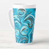 Blue Swirls Digital AI-Generated Abstract Latte Mok (Linkerhoek)