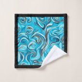 Blue Swirls Digital Paint Design Bad Handdoek (Wasdoekje)