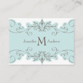 Blue Swirls Elegante Trouwreceptie Kaarten (Achterkant)