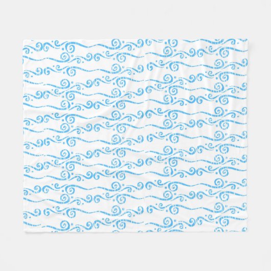 Blue Swirls Fleece Blanket (Voorkant (Horizontaal))