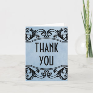 Blue  Swirls - Hartelijk dank Bedankkaart