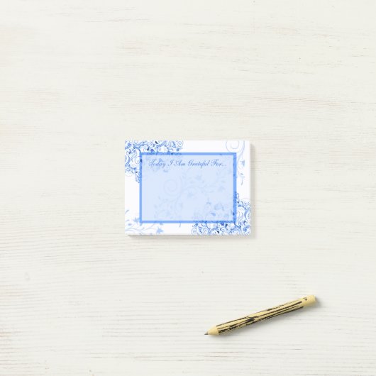 Blue Swirls Helpful Self Help Healing Gratitude Post-it® Notes (Op bureau)