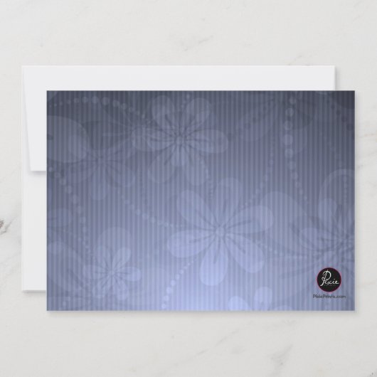Blue Swirls Invitation Kaart (Achterkant)