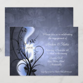Blue Swirls Invitation Kaart (Voorkant / Achterkant)