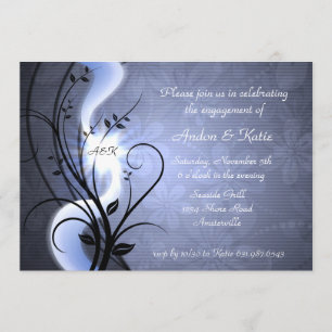 Blue Swirls Invitation Kaart