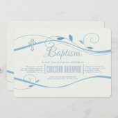 Blue Swirls Invitation Kaart (Voorkant / Achterkant)