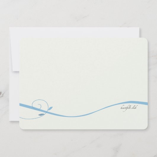 Blue Swirls Invitation Kaart (Achterkant)