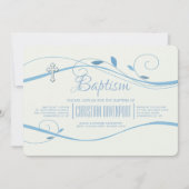 Blue Swirls Invitation Kaart (Voorkant)