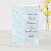 Blue Swirls Kleindochter & Familie Vrolijk Kerstfe Kaart (Gele Bloem)