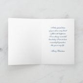 Blue Swirls Kleinzoon Vrolijk Kerstfeest Kaart (Binnen)