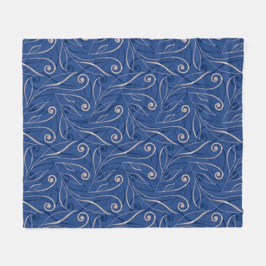 Blue Swirls Pattern Fleece Deken (Voorkant (Horizontaal))