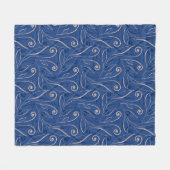 Blue Swirls Pattern Fleece Deken (Voorkant (Horizontaal))