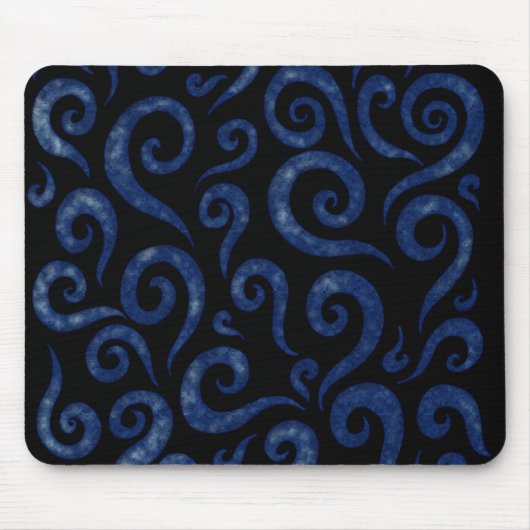 Blue Swirls Pattern Muismat (Voorkant)