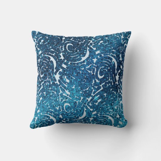 Blue Swirls-Sierkussen Kussen (Achterkant)
