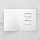 Blue Swirls Teacher Vrolijk Kerstfeest Kaart (Binnen)