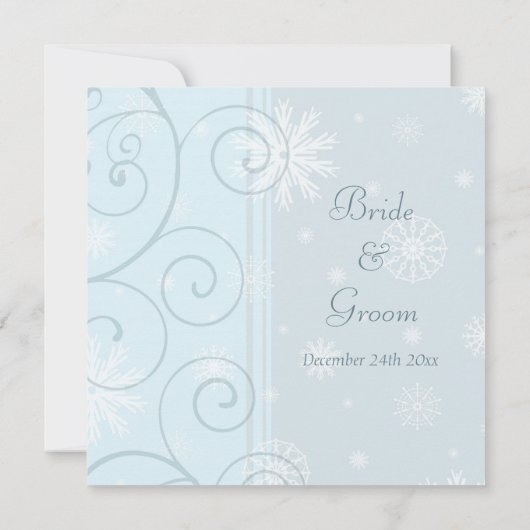 Blue Swirls Winter Weddenschap Kaarten (Achterkant)