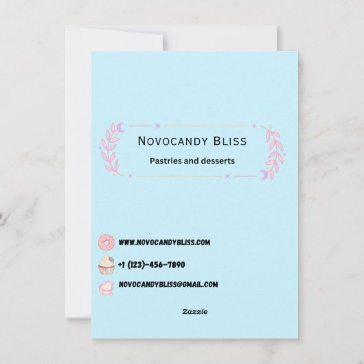 Blue Swirly bedankkaart voor kleine bedrijven Feestdagenkaart (Achterkant)