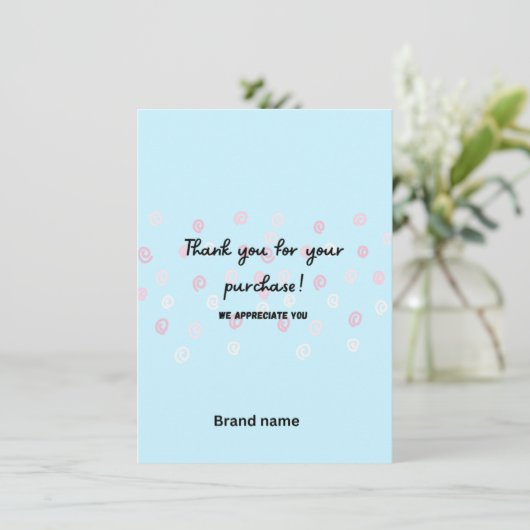 Blue Swirly bedankkaart voor kleine bedrijven Feestdagenkaart (Staand voorkant)