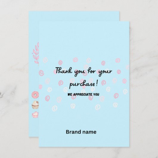 Blue Swirly bedankkaart voor kleine bedrijven Feestdagenkaart (Voorkant / Achterkant)