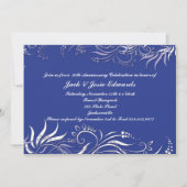 Blue Swirly Jubileum Invitation Kaart (Voorkant)