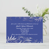 Blue Swirly Jubileum Invitation Kaart (Staand voorkant)