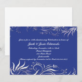 Blue Swirly Jubileum Invitation Kaart (Voorkant / Achterkant)