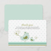 Blue Swirly Ma & Baby Bird Chic Bedankt voor je ka (Voorkant / Achterkant)