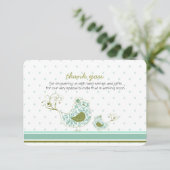 Blue Swirly Ma & Baby Bird Chic Bedankt voor je ka (Staand voorkant)