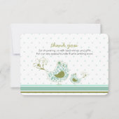 Blue Swirly Ma & Baby Bird Chic Bedankt voor je ka (Voorkant)