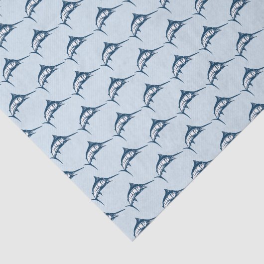 Blue Swordfish Pattern Cool Tissuepapier (Detail)