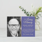 Blue Sympathy Funeral Memory DANK You Photo Bedankkaart (Staand voorkant)