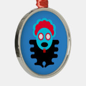 Blue T-K Bauble Metalen Ornament (Rechts)