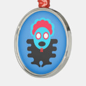 Blue T-K Bauble Metalen Ornament (Links)