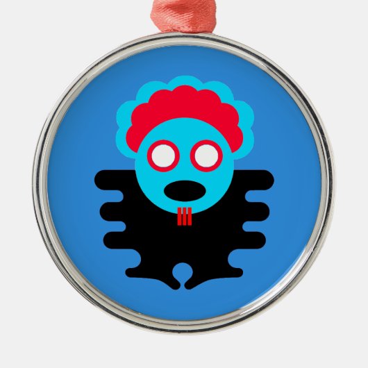 Blue T-K Bauble Metalen Ornament (Voorkant)