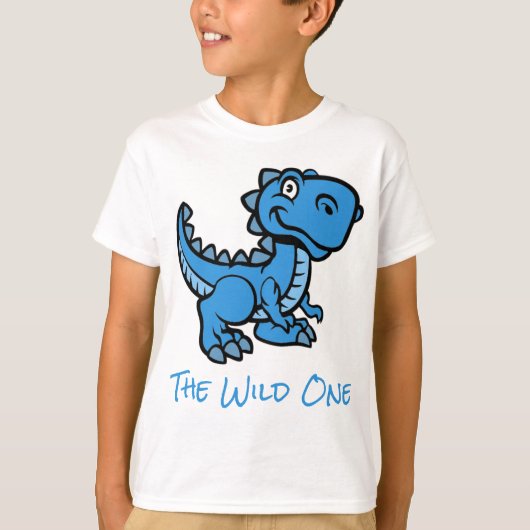 Blue T Rex Dinosaurus Gepersonaliseerde naam T-shirt (Voorkant)