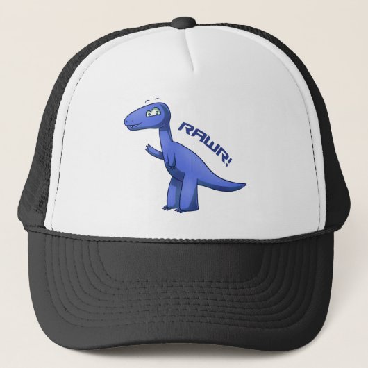 Blue T-Rex Trucker Pet (Voorkant)