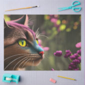 Blue Tabby calico cat, Fantasy Tissuepapier (Craft)