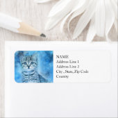 Blue Tabby Kitten | ABSTRACT | WATERVERF Etiket (Insitu)