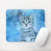 Blue Tabby Kitten | ABSTRACT | WATERVERF Muismat (Met muis)