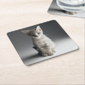 Blue Tabby Kitten Kartonnen Onderzetters (Schuin)