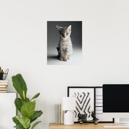 Blue Tabby Kitten Poster (Thuiskantoor)