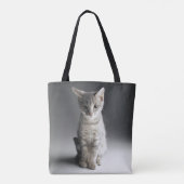 Blue Tabby Kitten Tote Bag (Achterkant)