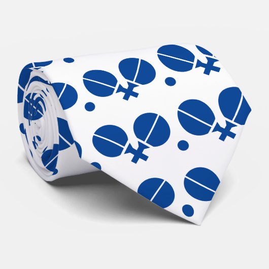 Blue table tennis ping-pong rackets and ball stropdas (Opgerold)