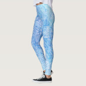 Blue Tahitian Tapa Print Leggings (Links)