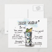 Blue Tahoe Drink Recipe Design Briefkaart (Voorkant / Achterkant)
