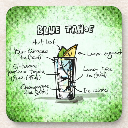 Blue Tahoe Drink Recipe Onderzetter (Voorkant)