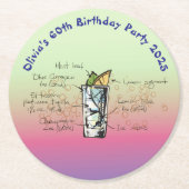 Blue Tahoe verjaardagsfeestje Ronde Kartonnen Onderzetter (Voorkant)